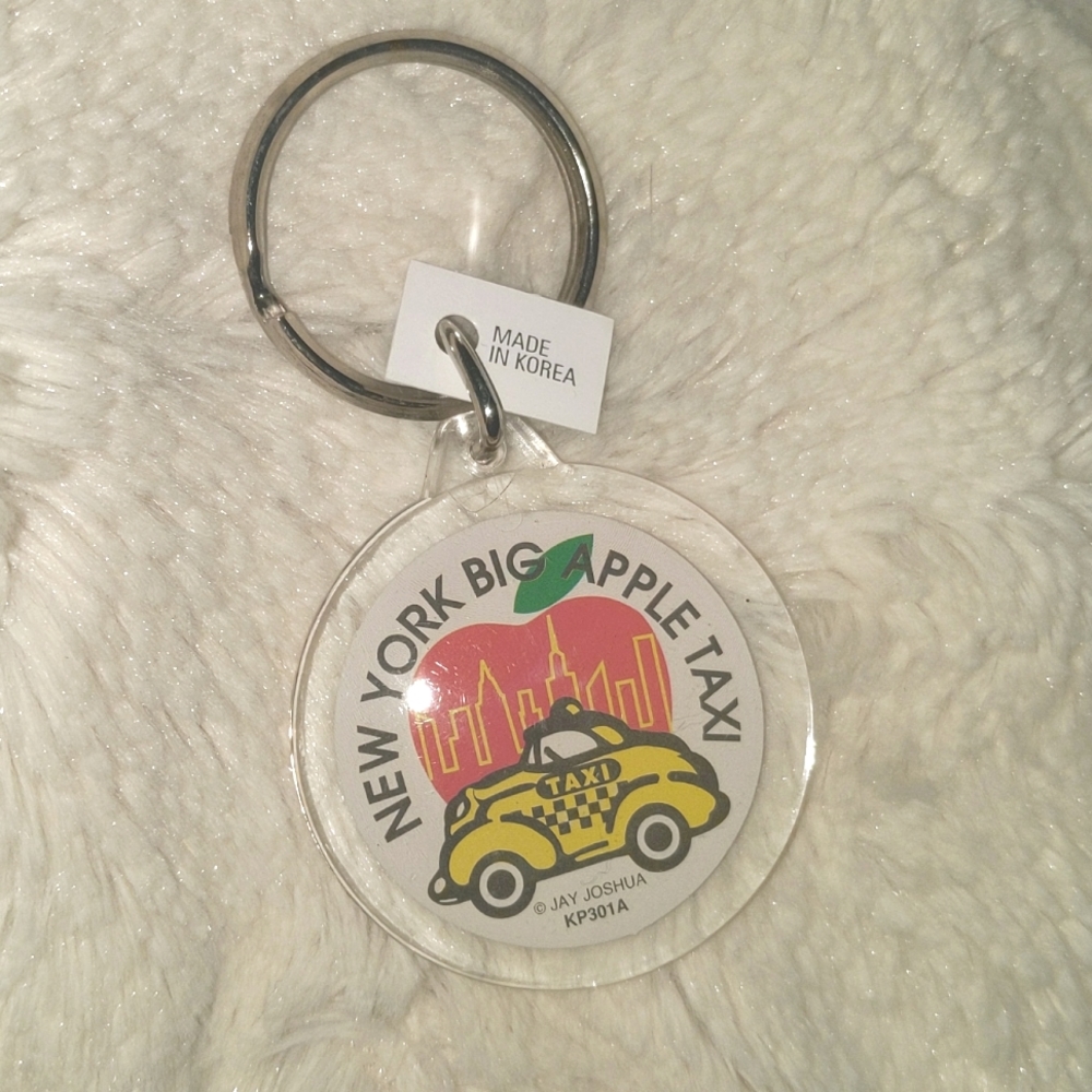 New York big apple taxi yellow taxi key chain